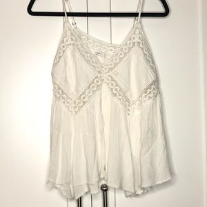 Talori White boho spaghetti strap tank top